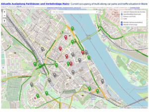Akutelle Auslastung Parkhäuser - Open Data