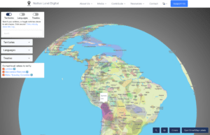 The Native Land Digital globe showing Territories