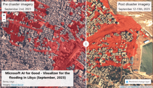 Before and after the floods in Libya