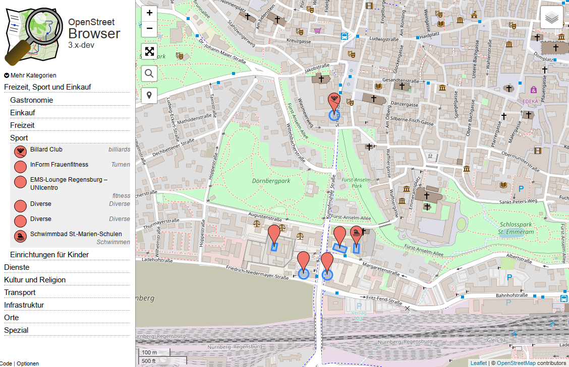 Eine aktualisierte Version des OpenStreetBrowsers ist nun wieder online ¹ | © OpenStreetMap Mitwirkende CC-BY-SA 2.0
