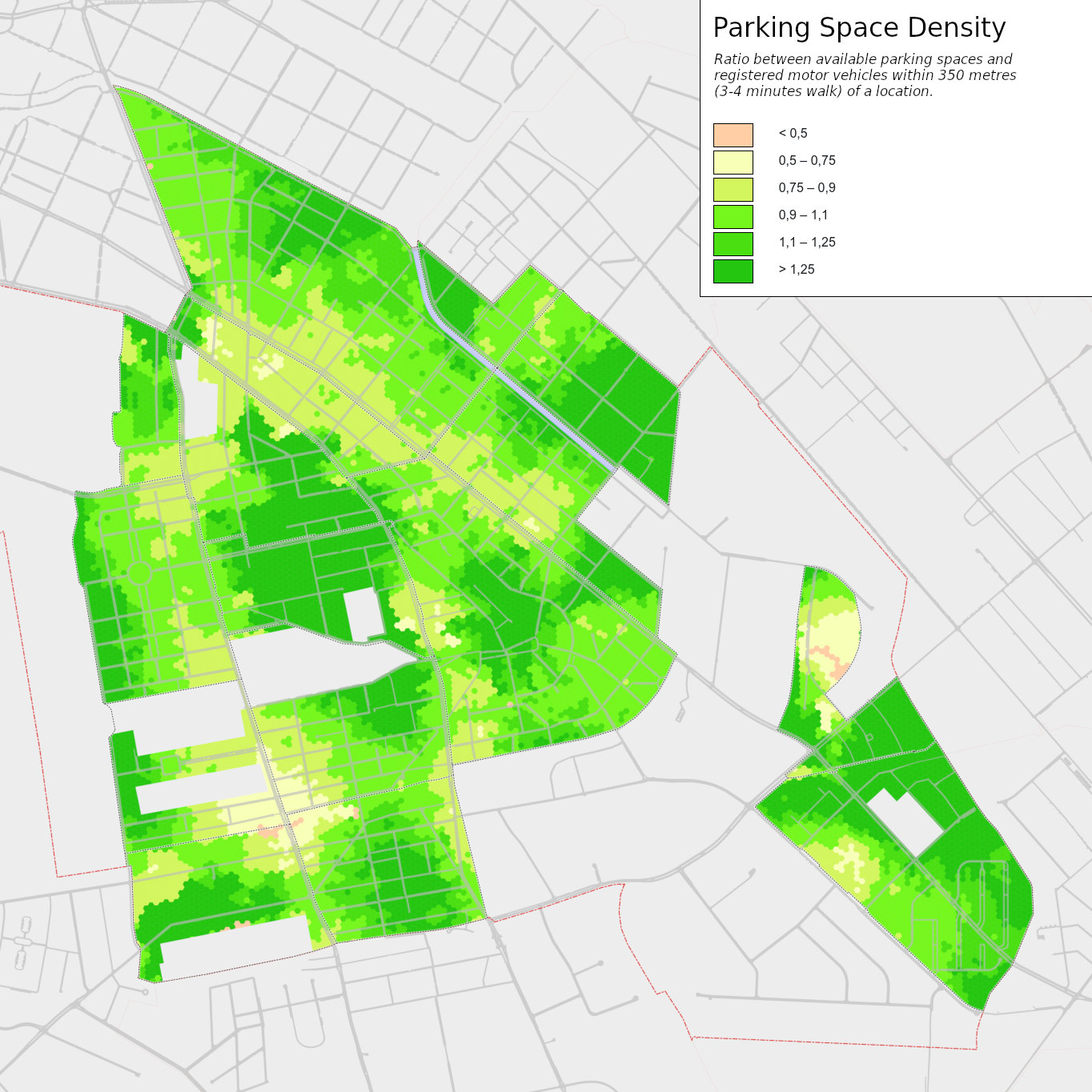 Карта доступности парковок ¹ | © Supaplex030 | map data © OpenStreetMap contributors